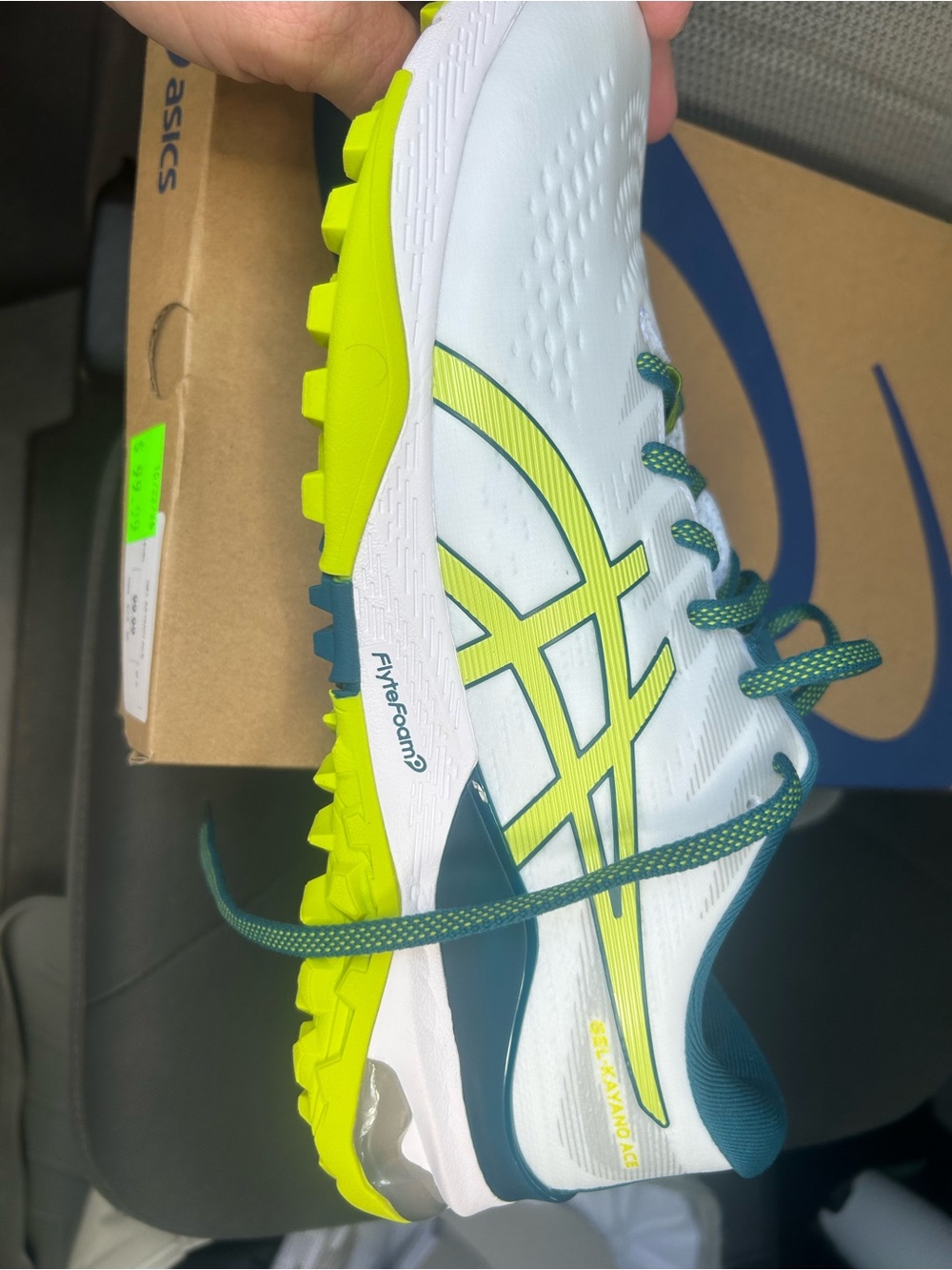 ASICS Gel-Kayano Ace White with Neon Lime Accents